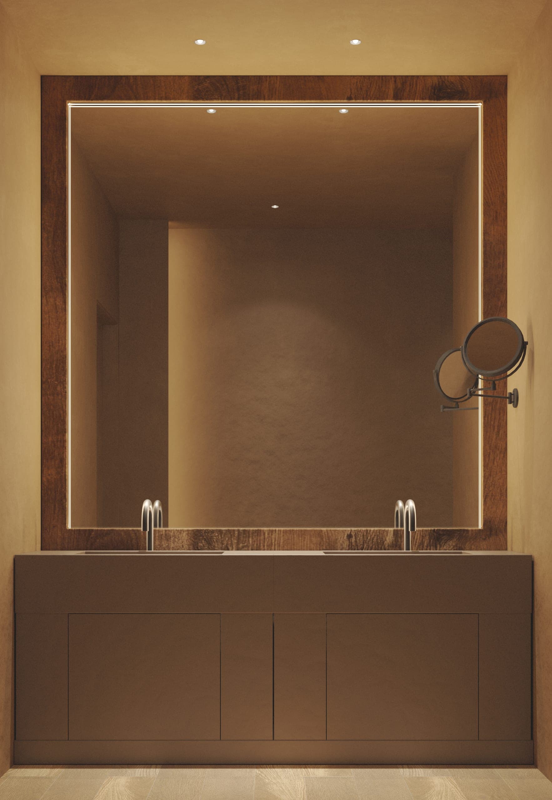 Natura Spa: vanity with a large backlit mirror