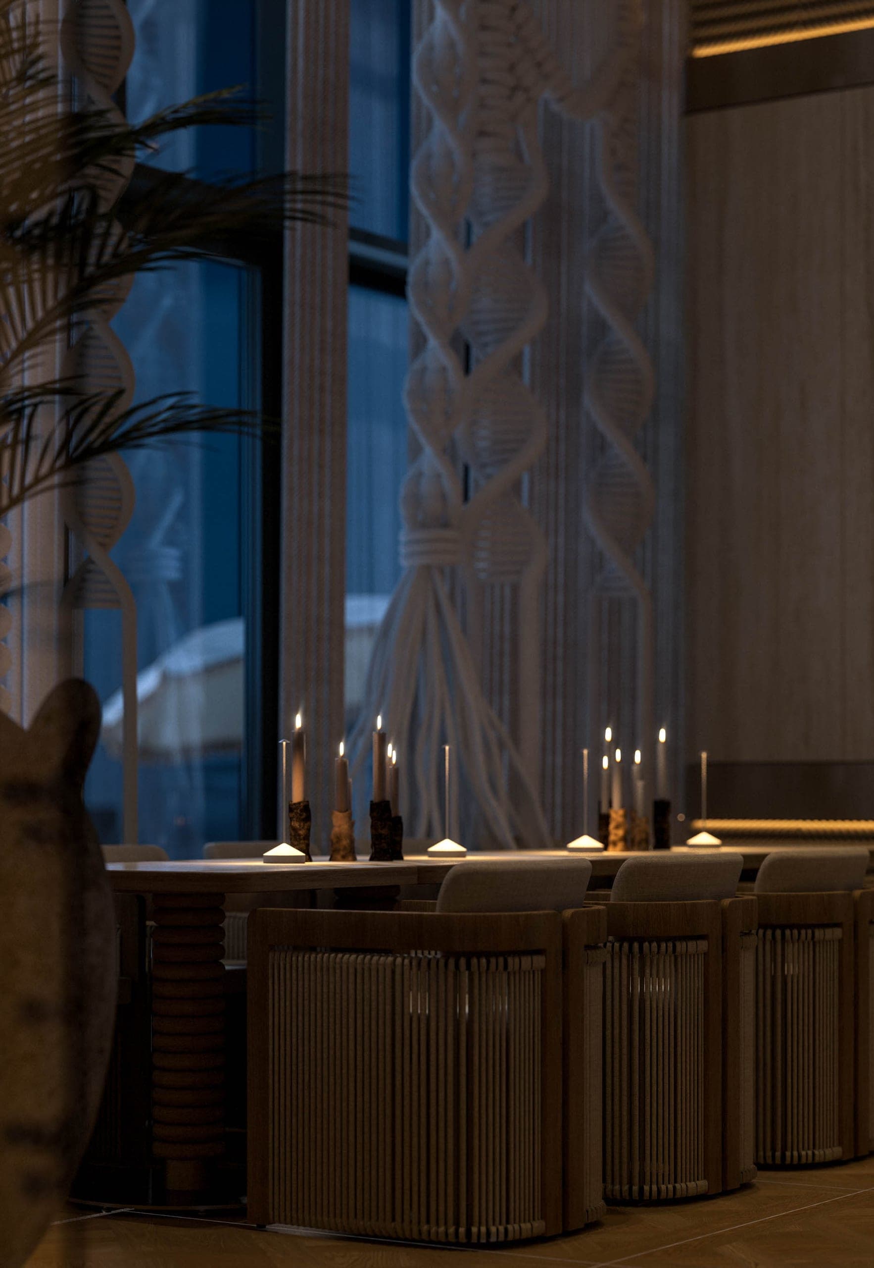 Opera Residence Restaurant: the bar at dusk with candles